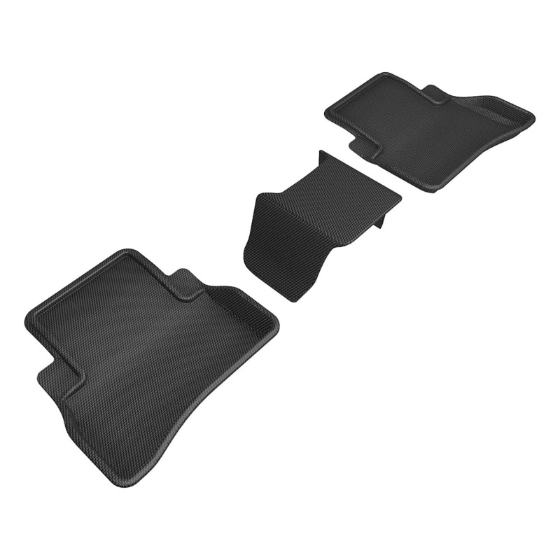 Mercedes-Benz E-Class Sedan Floor Mats - Rear - 3D MAXpider - Kagu Series, Carbon Fiber Embossed Pattern - Black - `24-`26